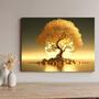 Imagem de Quadro Decorativo Sala Jantar Quarto Arvore Dourada Horizontal Grande Escritório Hall