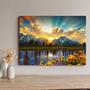 Imagem de Quadro Decorativo Sala Jantar Quarto Montanhas com Girasol Paisagem  Grande Escritório Hall