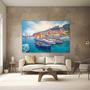 Imagem de Quadro Decorativo Sala Jantar Quarto Paisagem Barco Italia Mar Grande Escritório Hall