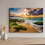 Imagem de Quadro Decorativo Sala Jantar Quarto Paisagem  Praia Por do Sol Pedras Grande Escritório Hall