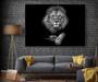 Imagem de Quadro decorativo sala leão Luxo Preto e branco 90x60