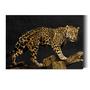 Imagem de Quadro Decorativo Sala   Leopardo Arte Dourada  40x60