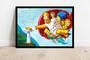 Imagem de Quadro Decorativo Simpsons Sátira Teto Da Capela Sistina Homer Anime Humor Com Moldura RC004