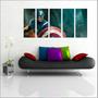 Imagem de Quadro Decorativo Super Heróis Capitão América Mosaico 5 Peças GG1