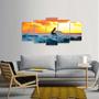 Imagem de Quadro decorativo Surf Mar Pôr do Sol Mosaico 5 Peças