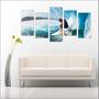 Imagem de Quadro Decorativo Surf Surfista Mar Praia Onda Esporte Decorações Salas 5 peças com Moldura