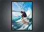 Imagem de Quadro Decorativo Surf Surfista Praia Onda Mar Decorações Salas Quartos Com Moldura G002