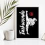Imagem de Quadro Decorativo Taekwondo 45x34cm - Vidro e Moldura Branca
