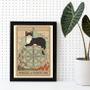 Imagem de Quadro Decorativo Tarot Gato 24x18cm - Vidro e Moldura Preta