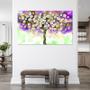 Imagem de  Quadro Decorativo Tela Canvas Folhas e Flores Florescer Roxo - 90x60 cm