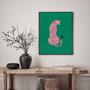 Imagem de Quadro Decorativo The Pink Leopard 24X18Cm - Com Vidro