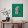 Imagem de Quadro Decorativo The Pink Leopard 45x34cm