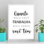 Imagem de Quadro Decorativo Trabalho E Sorte 24X18Cm - Com Vidro