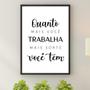 Imagem de Quadro Decorativo Trabalho e Sorte 45x34cm - com vidro