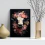 Imagem de Quadro Decorativo Vaca Com Flores 24X18Cm - Com Vidro