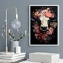 Imagem de Quadro Decorativo Vaca Com Flores 33X24Cm - Com Vidro