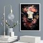 Imagem de Quadro Decorativo Vaca Com Flores 45x34cm - com vidro
