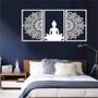 Imagem de Quadro Decorativo Vazado Buddha Mandala MDF 3mm Branco
