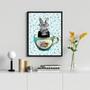 Imagem de Quadro Decorativo Vintage Chá Café Coelho 45x34cm