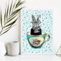 Imagem de Quadro Decorativo Vintage Chá Café Coelho 45x34cm