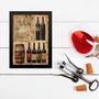 Imagem de Quadro Decorativo Vintage Garrafas De Vinho 33x24cm