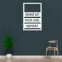 Imagem de Quadro Decorativo Wake Up, Kick Ass, Repeat 3Mm Vado - Mdf