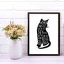 Imagem de Quadro Decorativo Woman And Cats 45x34cm