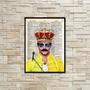 Imagem de Quadro Desenho Freddie Mercury Queen 24x18cm - com vidro