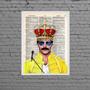 Imagem de Quadro Desenho Freddie Mercury Queen 45x34cm - com vidro