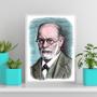 Imagem de Quadro Desenho Freud 45x34cm - com vidro