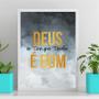 Imagem de Quadro Deus O Tempo Todo É Bom 24X18Cm - Com Vidro Branca