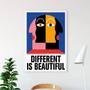 Imagem de Quadro Different Is Beautiful 33x24cm - com vidro