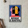 Imagem de Quadro Different Is Beautiful 33X24Cm - Com Vidro