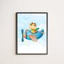 Imagem de Quadro Dinossaurinho fofo Avião 24x18cm - com vidro