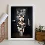 Imagem de Quadro Divertido Banheiro Husky Siberiano 33X24Cm - Vidro