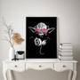 Imagem de Quadro DJ Yoda - Óculos Rosa 45x34cm - com vidro