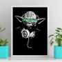 Imagem de Quadro DJ Yoda - Óculos Verde 45x34cm - com vidro