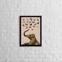 Imagem de Quadro Elefante com Borboletas 33x24cm - com vidro