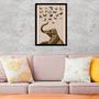 Imagem de Quadro Elefante com Borboletas 33x24cm - com vidro