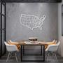 Imagem de Quadro Escultura Mapa dos Estados Unidos 60x36 Branco Branco