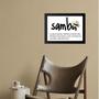 Imagem de Quadro Eu Amo Samba 33X24Cm - Com Vidro