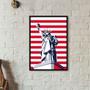Imagem de Quadro EUA - Estátua da Liberdade Listras 33x24cm - com vidro