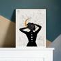 Imagem de Quadro Fases da Lua Mulher 33x24cm com Vidro