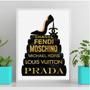 Imagem de Quadro Fashion Livros Preto E Dourado 33X24Cm - Vidro Preto