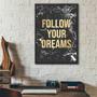 Imagem de Quadro Follow Your Dreams Mármore 33x24cm - com vidro