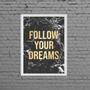 Imagem de Quadro Follow Your Dreams Mármore 33x24cm - com vidro