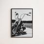 Imagem de Quadro Fotografia Preto E Branca Moto 33X24 C/Vidro - Preta