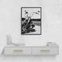 Imagem de Quadro Fotografia Preto E Branca Moto 33X24 C/Vidro - Preta