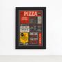 Imagem de Quadro Frase Pizza Diversas Moldura Preta 22x32cm