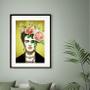 Imagem de Quadro Frida Kahlo e Flores 60x48cm